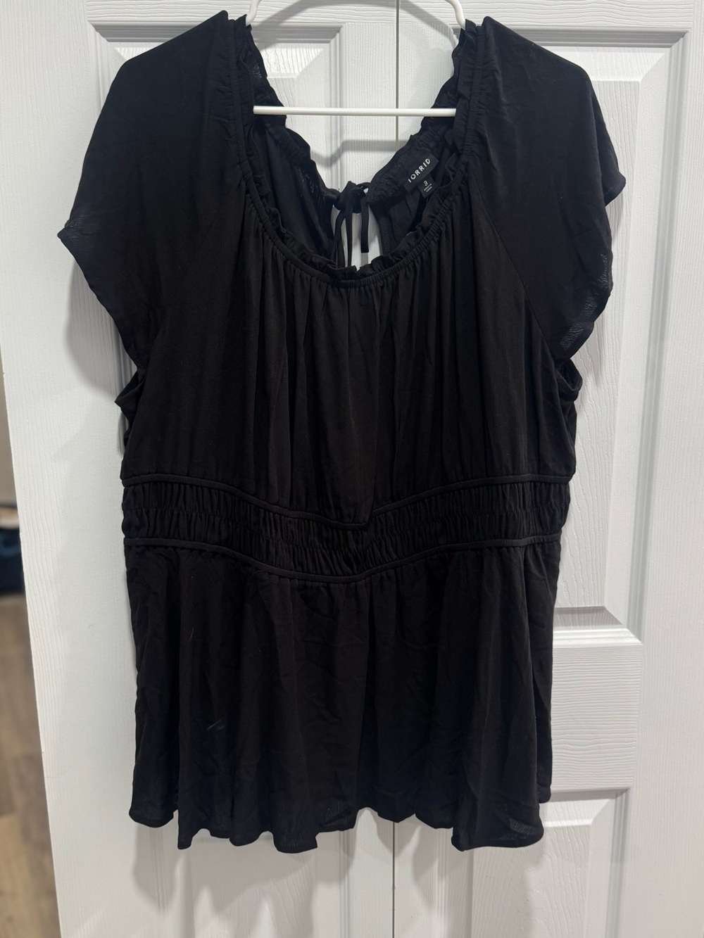 torrid Black Short Sleeve Peasant Tunic